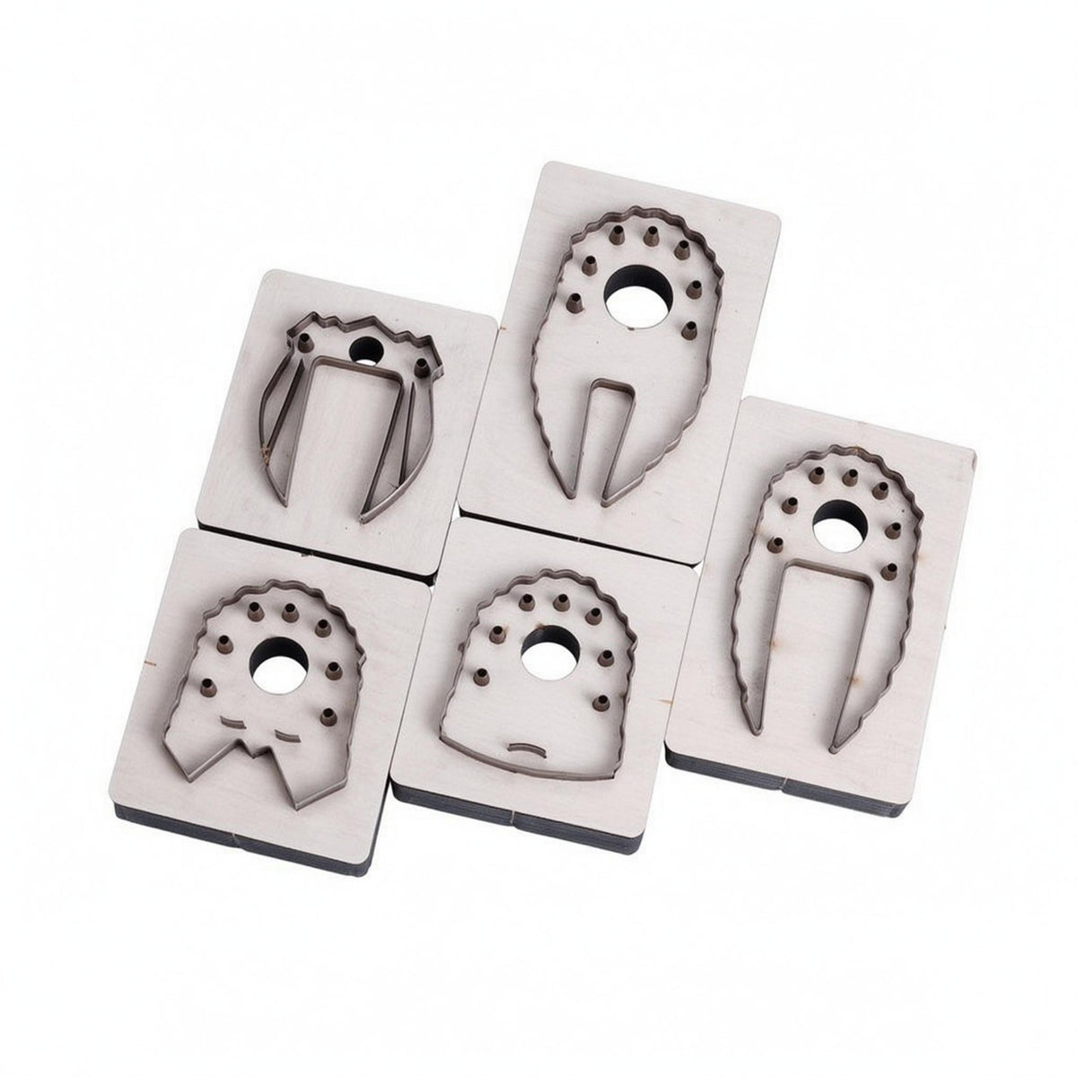 5 Pieces Leather Keychain Die  Set Crisp-Cut Leather Keychain Cutting Die Set for DIY Crafts