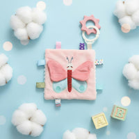 Soothes Gums Infant Soother Teether Toy Multi-Sensory Experience Baby Taggie Blanket Develops Fine Movement Skills for Teething Babies
