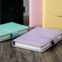 6 Pieces A6 Binder with Pockets Leather-Look Refillable Notebook Binder Loose-Leaf Notebook Reusable Refillable Journal Compact