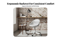 Height Adjustable Armless Vanity Chair Space-Saving Design Upholstered Caster Chair Ergonomic spine supportrest rotate Seat Mobile Casters for Small Apartment Residents, Home Workers, Students, Dressing Area, Study Room, Bedroom