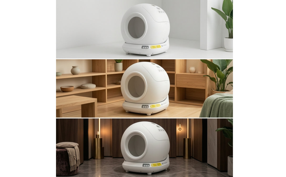 App Control Automatic Cat Litter Box Sensor Enclosed Litter Box with Step Smart Pet Supply Safety for Cats, Home, Apartments