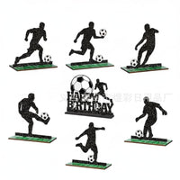 Wooden Football Decoration Soccer Table Decoration Easy to Assemble Soccer Theme Table Centerpiece for Men