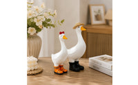 Tabletop Resin Goose Figurines Whimsical Goose Figurines with Boots Decorative Resin Bird Statues Farmhouse for Shelf, Entryway, Vanity, Bathroom Counter