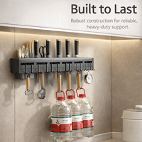 Cabinet and Chopstick Holder for Wall Mounted or Countertop Use, Space Aluminum Kitchen Utensil Organizer for Home Cook