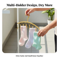 Curved-Shaped Sock Dryer Rust-Resistant Multi-Fastener Sock Hanger Laundry Clamp Hanger Rustproof Stainless Steel Clothes Drying