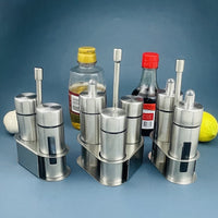 Kitchen Stainless Steel 3-Piece Seasoning Bottle Set for Solid and Liquid Condiments