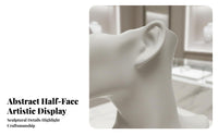 Long-Lasting PVC Material Abstract Head Model Pierced Ears Half Face Mannequin Bust Premium Finish for Crafters, Product Photography