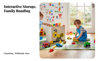 Foldable Cartoon Toy Chest With Lid and Handles Storage container Large Capacity
