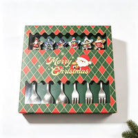 Christmas Stainless Steel Spoon and Fork Gift Set with Star Design