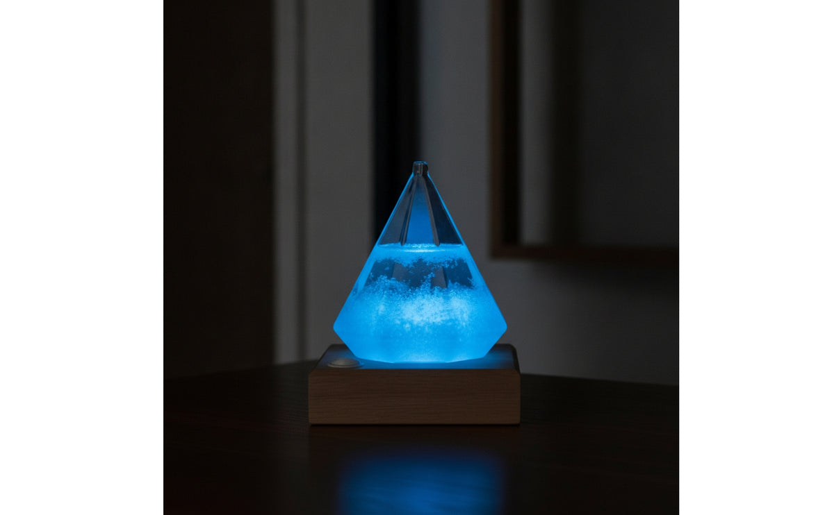Crystal-Like Storm Glass Decorative Weather Forecast Bottle Transparent Teardrop Storm Glass Predicting for Science Enthusiasts, Office, Study