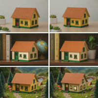 Assembled Miniature House Compact House Model with Pitched Roof Warm Diorama for Hobbyists, Village Scenes