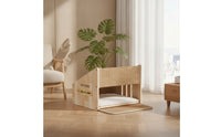 Cat House with Scratcher Enclosed Wooden Cat House Furniture for Living Room, Bedroom, Apartments