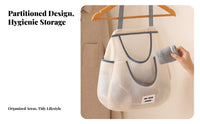 Underwear Sock Organizer Space Saving Hanging Mesh Storage Bag Multi-Compartment Hanging Mesh Bag for Students, Families, Behind Door, Washroom