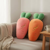 Carrot Stuffed Toy Huggable Carrot Shaped Pillow Embroidered Detail Home Decoration for Kids, Nursery, Playroom