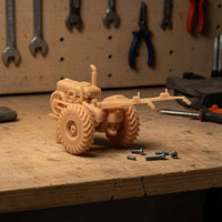 Detailed Unpainted Tractor Model Exposed Engine Resin Tractor Display Piece for Collectors