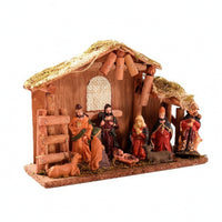 Nativity Set with Stable Miniature Christmas Creche Traditional Nativity Figurine for Collectors, Mantel