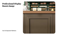 Vintage Design Checkout Counter Thickened Tabletop Lacquered Front Desk Large Storage Coffee Area Shop Service Bar for Cafe Owners, Hotel Lobby, Salon
