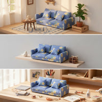 Dollhouse Sofa with Pillows Compact Two Seat Dollhouse Couch Elegant Miniature Double Sofa for Hobbyists