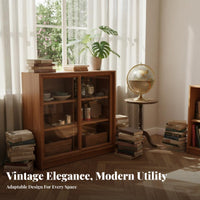 mid-century modernperiod Modern Design sectional Display Cabinet Retro design book storage unit adaptable Storage Sideboard Adjustable Shelves for Book Lovers, Interior Designers, Apartment Dwellers, Dining Room, Study, Entryway, Kitchen