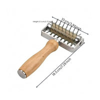 Pizza Dough Perforator Roller Pointed Pins Pizza Dough Docker Kitchen Tool Stainless Steel Cooking Utensil Wooden Handle