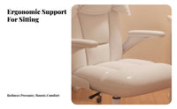 Adjustable Height Upholstered Rolling Chair High Back Support Upholstered Rolling Chair with Armrests Soft Cushioning Swivel Seat Ergonomic for Students, Adults, Teens, Study Room, Bedroom, Vanity
