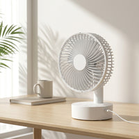 6-Inch USB Rechargeable Desk Fan for Home and Office, Long Battery Life, Bedside Fan