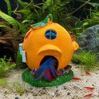Aquarium Simulation Orange House Ornament for Fish and Shrimp Breeding Hideout