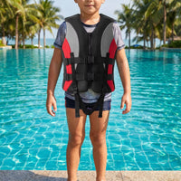Kids Life Vest with Buckles Buoyant Boating Life Jacket with Zipper Swim Vest with Crotch Strap Secure Buoyancy Aid Adjustable