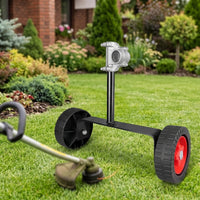 Adjustable Mower Auxiliary Wheel Bracket Universal Grass Trimmer Wheel Assembly Stable Sturdy for Yard Maintenance
