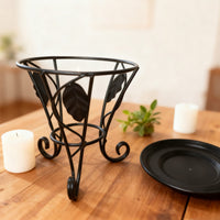 Round Metal Plant Stand Black Metal Plant Stand Indoor Decorative for Tabletop, Desk