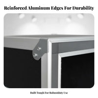 Aluminum-Reinforced Frame Rolling Amplifier Cabinet ruggedDuty Construction travel case high-grade Audio Equipment Rack Portable for Sound Engineers, Event Technicians, Touring, in-person Performances, in-person music events, on the travel