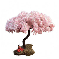 Miniature Cherry Blossom Tree Model Freestanding Flowering Cherry Tree Miniature Realistic Display Decor for Micro-Landscape
