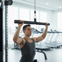 Straight Bar Handle with Strap Heavy-Duty Cable Machine Handle Non-Slip Textured for Fitness Enthusiasts, Strength Training