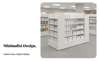 Pharmacy Display Cabinet Stable Structure Glass Medicine Shelf Large Capacity Medical Facility Storage Cabinet for Pharmacists, Shopkeepers