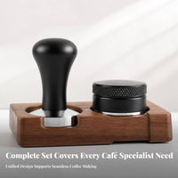 2 Pieces Two-Piece Espresso Tamper Set Portafilter Espresso Tamper Kit Black and Silver Coffee Distributor Cylindrical