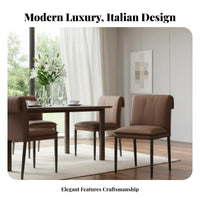 Light Luxury Design Upholstered High-Back Chair Ergonomic Backrest Upholstered Armless Side Chair Easy to Clean Kitchen Seat Stain-Resistant for Homeowners, Design Enthusiasts, Restaurant Owners, Dining Room, Home Office