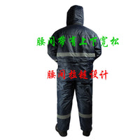 防水带帽冷库棉服冬季抗寒连体工作服棉衣加厚保暖劳保服钩鱼棉服