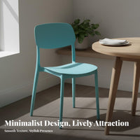 Easy to Clean Modern Plastic Chair Space-Saving Stackable Dining Chair Sturdy Household Furniture Heavy Duty for Homeowners, Restaurant Owners, Event Planners, Cafe, Living Room, Classroom