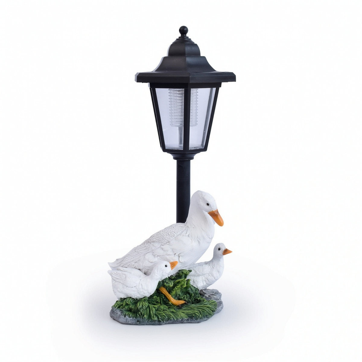 Solar Lamp with Bird Base Outdoor Garden Statue with Solar Light Figurine Sculpted for Gardeners, Patio, Pathway