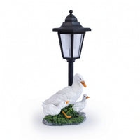 Solar Lamp with Bird Base Outdoor Garden Statue with Solar Light Figurine Sculpted for Gardeners, Patio, Pathway