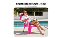 Breathable rear supportrest Patio Armchair Easy to Clean Highrear support Slatted Seat sturdyDuty Lounge Chair Weather-Resistant for Adults, Seniors, Homeowners, Beach, waterside, Balcony, Garden