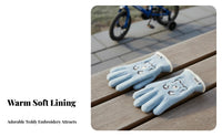 Kids Cartoon Gloves Windproof children's Warm Gloves Non-Slip Fleece-Lined Kids Mittens for Girls, Young Children, Outdoor, Cold Weather, Daily Wear