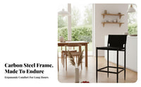utilitarian aesthetic Counter Stool with Backrest Minimalist Design Seating Furniture Built-in Footrest Home Furnishing Padded Seat for Homeowners, Bar Owners, Adults, Kitchen Island, Restaurant, Bistro, Reception Area