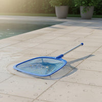 Aluminum Handle Pool Debris Net Easy Scoop Rim Swimming Pool Skimmer Wide Coverage Fine Mesh for Shallow Water