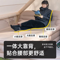 山约弹丝靠背床充气床垫户外露营便携家用打地铺睡垫单人双人气垫.