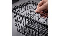 Black Front Bike Basket with Lid Rectangular Front Bike Basket with Cover Grid Sturdy for Errands