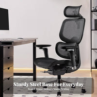 360-ofgree rotate Adjustable Ergonomic Chair Lumbar Support Rolling Mesh Chair with Adjustable Arms Reclining Function Computer Seat Quick Assembly for Remote Workers, Adults, Stuofnts, Study Room, Gaming Setup