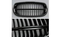 2 Pieces Kidney Grille with Vertical Slats Front Bumper Grille Direct Replacement Sporty Aesthetic ABS Construction Painted Glossy Surface Suitable for Car Styling German Vehicles