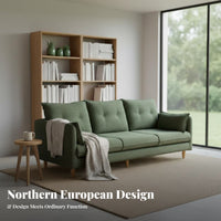 Cream look Upholstered 2-Seater Sofa Minimalist Design Dumpling Sofa Removable and cleansable Cover Small Couch Comfortable for Apartment Dwellers, residents, Young Adults, Bedroom, Studio, Lounge Area, awayice