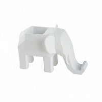 Geometric Elephant Pencil Holder Faceted Phone and Pen Holder Multifunctional Resin Desktop Organizer